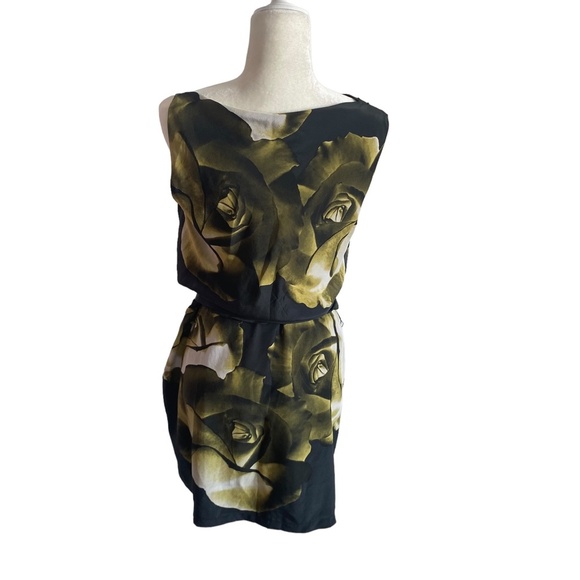 $345 Robert Rodriguez Roses floral Print Silk Dress- Tunic 6 Drape One Shoulder - Picture 6 of 13